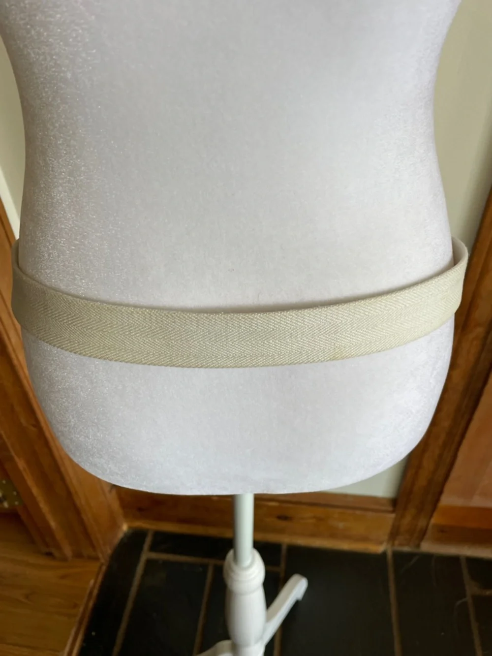 COACH Cream Canvas Belt Vintage Brown Leather Gold-Tone Buckle 36